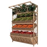Деревянный стеллаж для фруктов, овощей вертикальный: 136х70х223 см