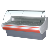 Витрина холодильная НЕМИГА Standart 150ВС среднетемпературная (0...+7) со встроенным агрегатов, динамическим охлаждением с гнутыми стеклами