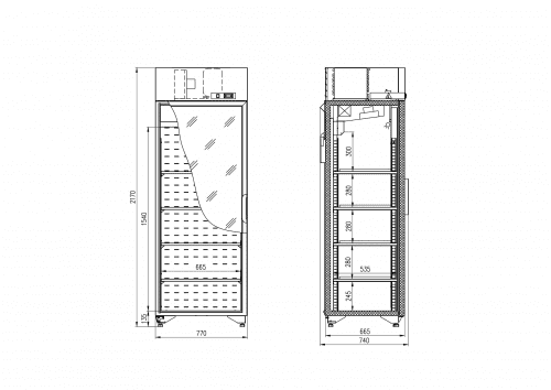 Шкаф с стеклянной дверью прозрачная стенка r 700 msw